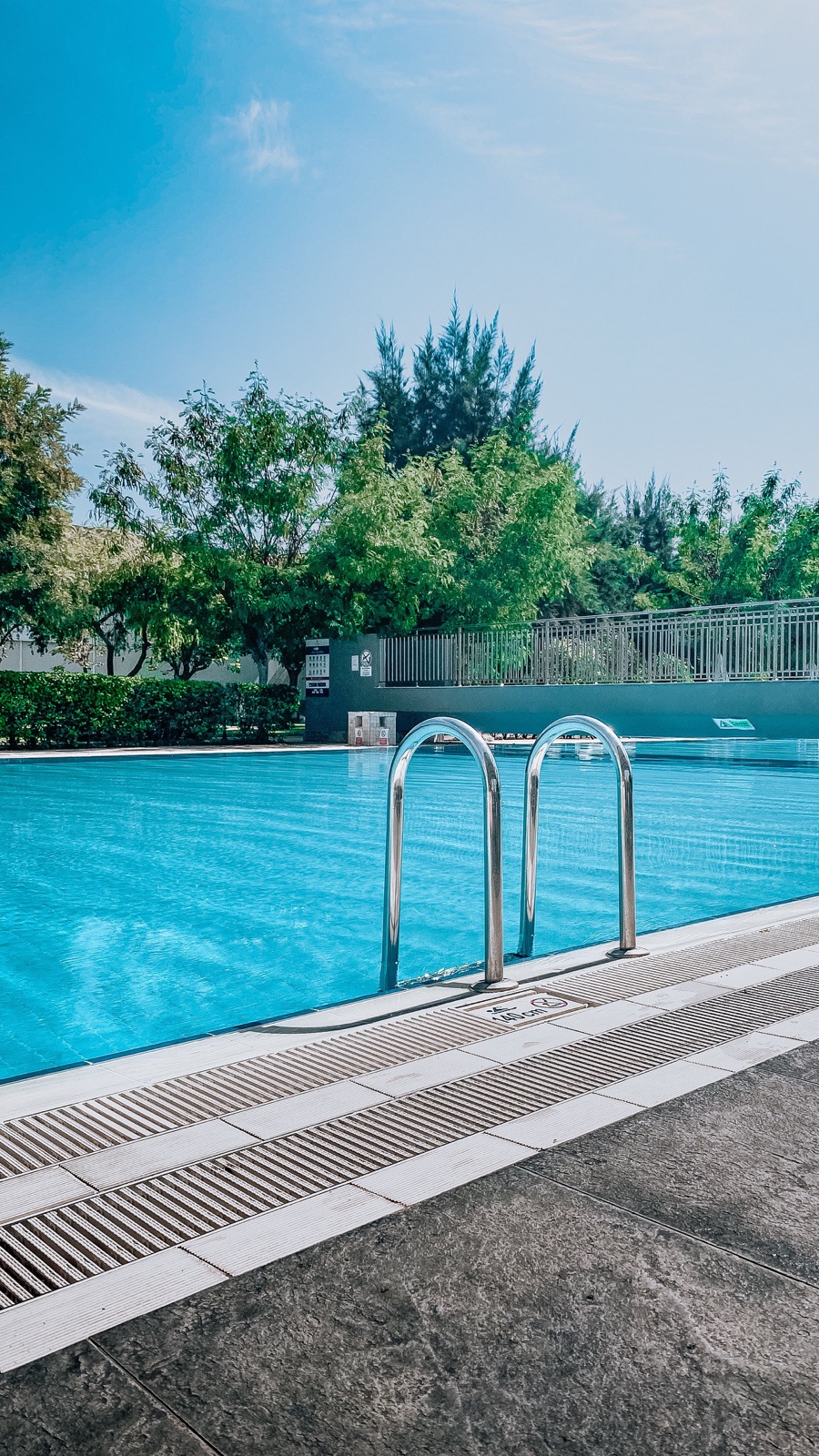 Resort-style pool with ladder